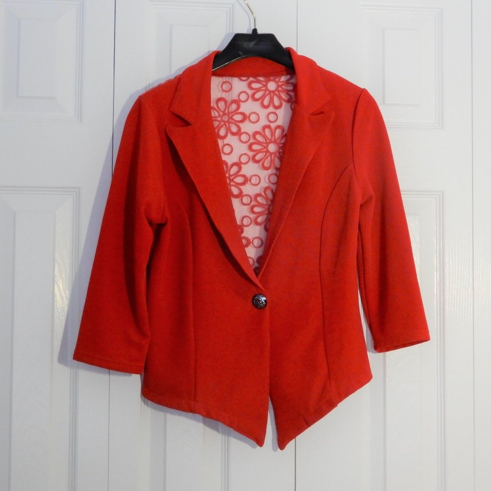 Women’s red blazer with lace and top in size XS